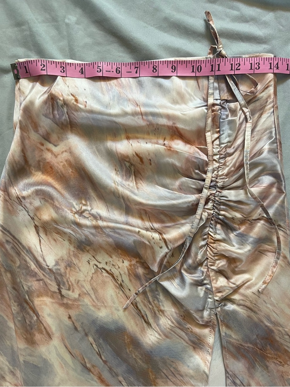 Micas ✨ Skirt Silky Marble-Print Bias Midi - Picture 7 of 14